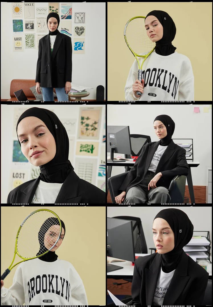 Athletic Hijab - Black - D'ITINA
