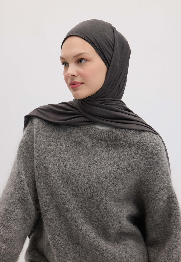 Bamboo Jersey Schal - Grau - D'ITINA