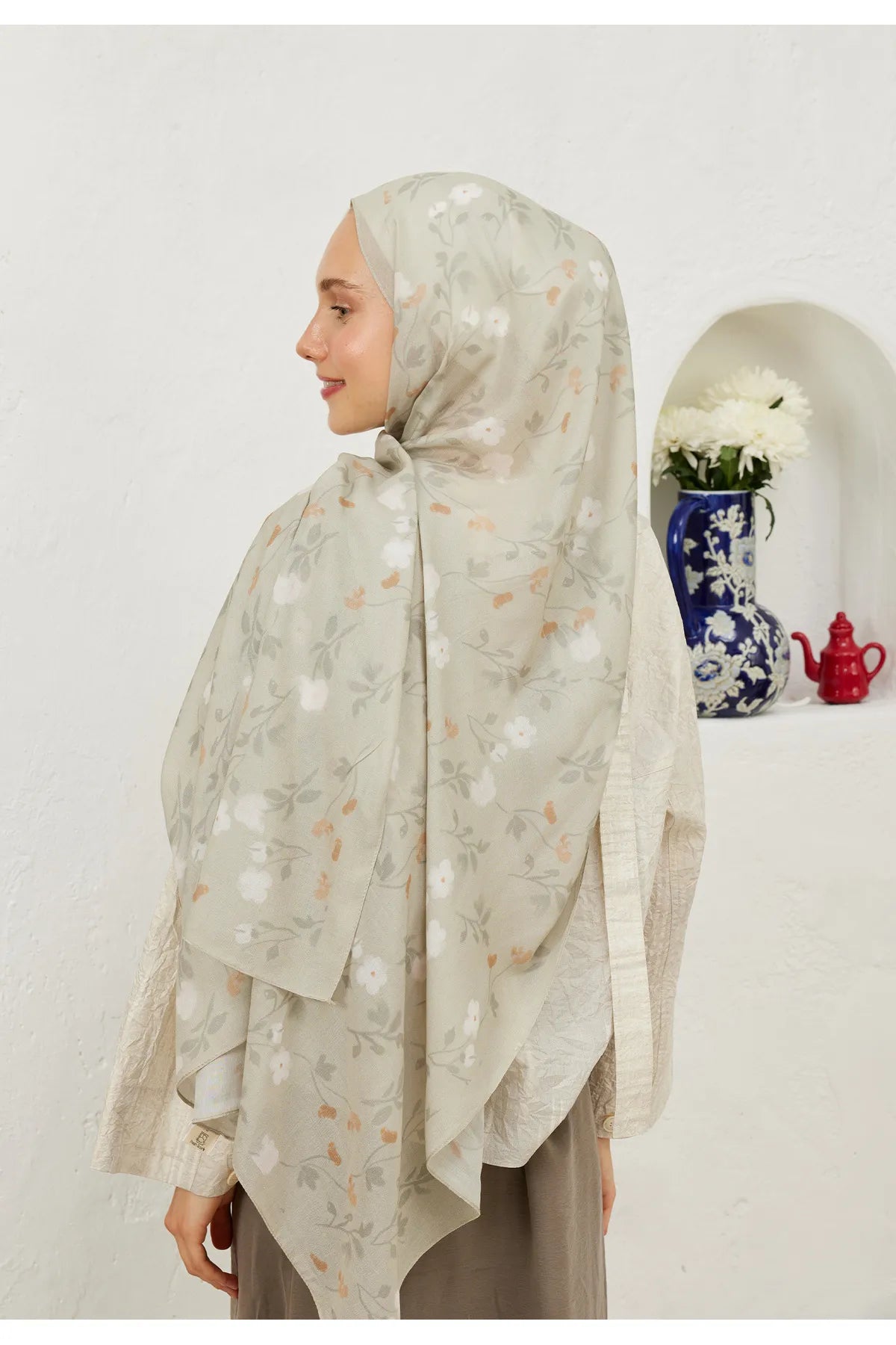 Fresh Scarfs Rami Schal - Soft Flowers Stone - D'ITINA
