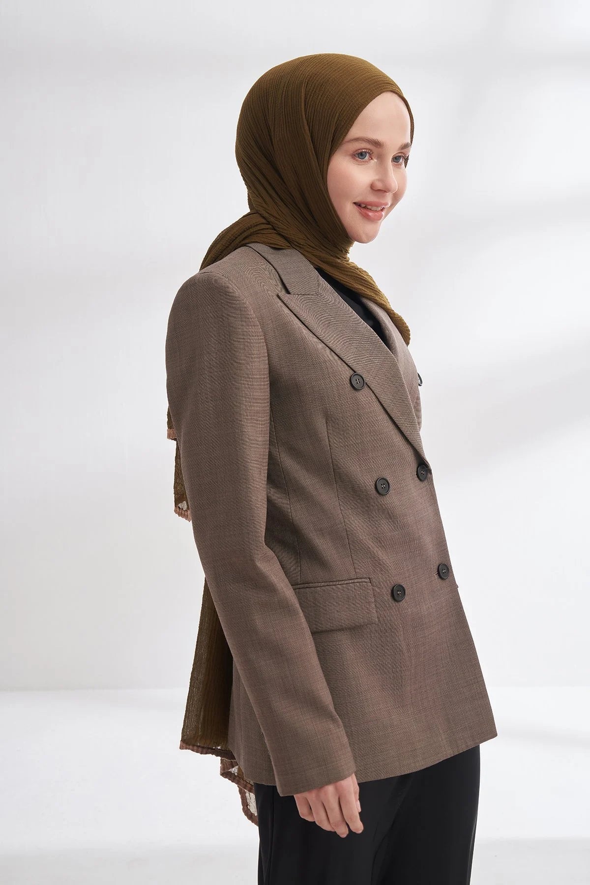 Müslin Biyeli Schal - Moosgrün - D'ITINA