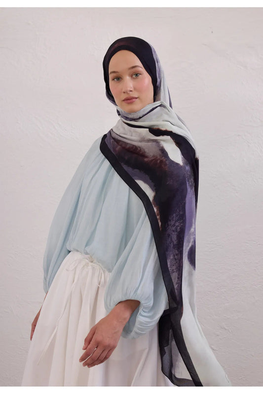 Fresh Scarfs Rami Hijab - Color Waves Grey - D'ITINA