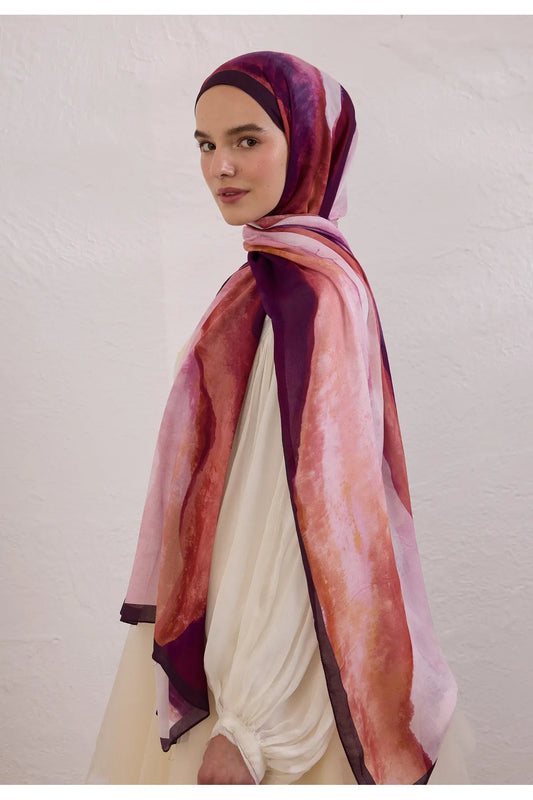Fresh Scarfs Rami Hijab - Color Waves Rotviolett - D'ITINA