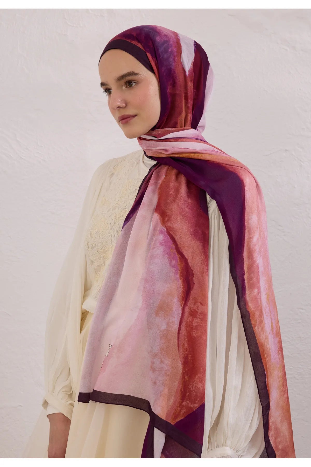 Fresh Scarfs Rami Hijab - Color Waves Rotviolett - D'ITINA