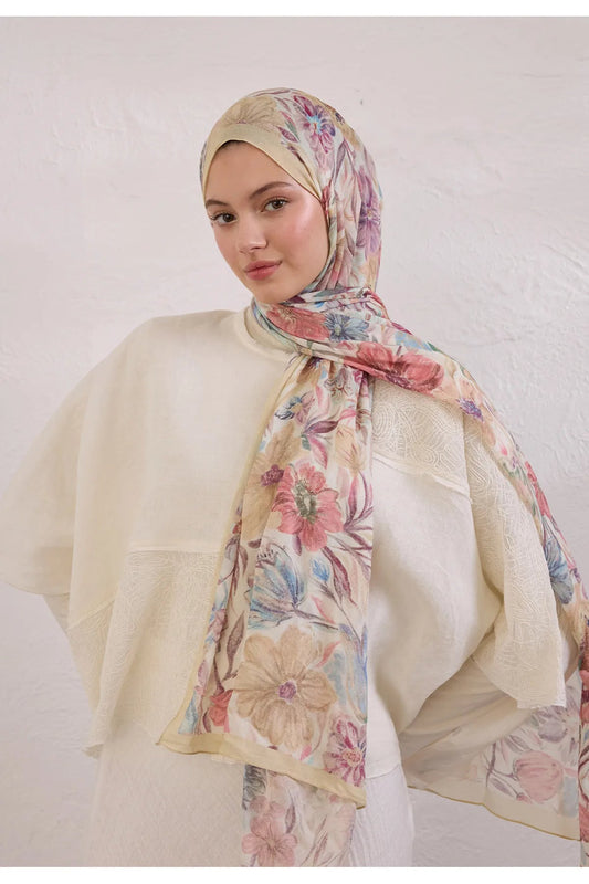 Fresh Scarfs Rami Hijab - Vintage Garden Butter - D'ITINA