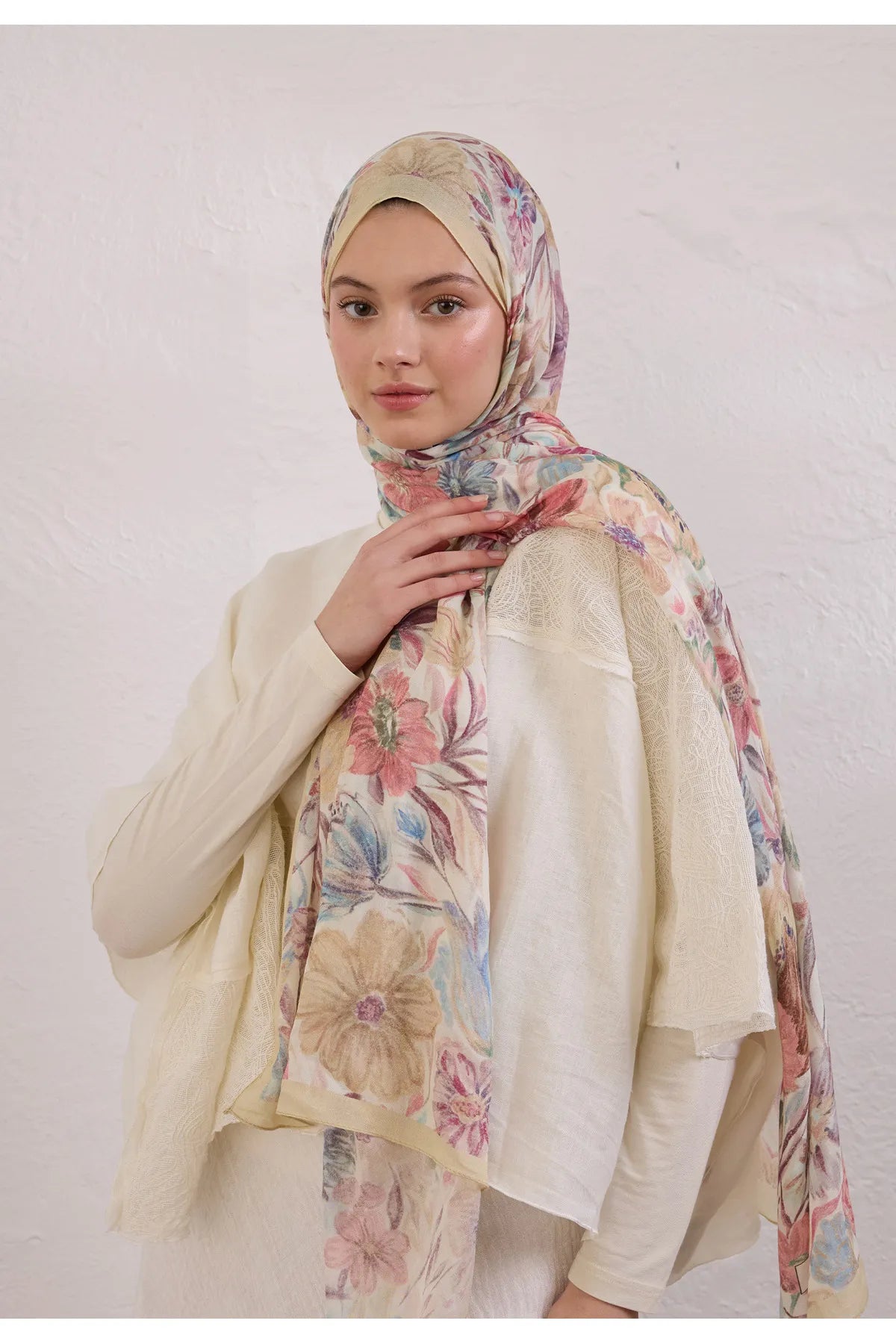 Fresh Scarfs Rami Hijab - Vintage Garden Butter - D'ITINA