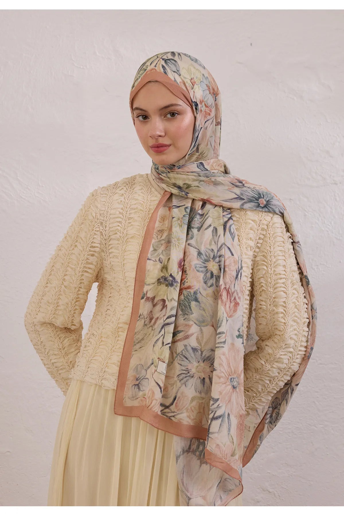 Fresh Scarfs Rami Hijab - Vintage Garden Salmon - D'ITINA