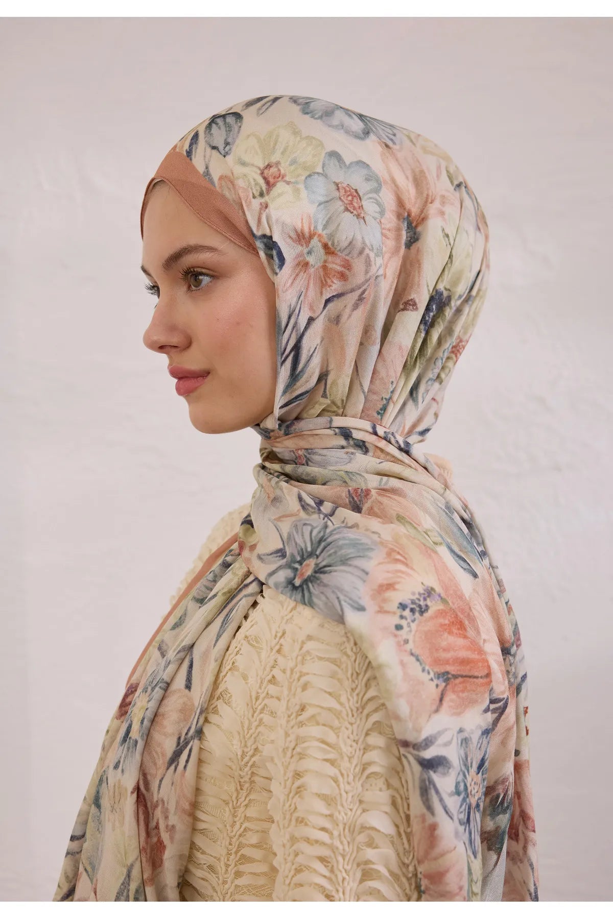 Fresh Scarfs Rami Hijab - Vintage Garden Salmon - D'ITINA