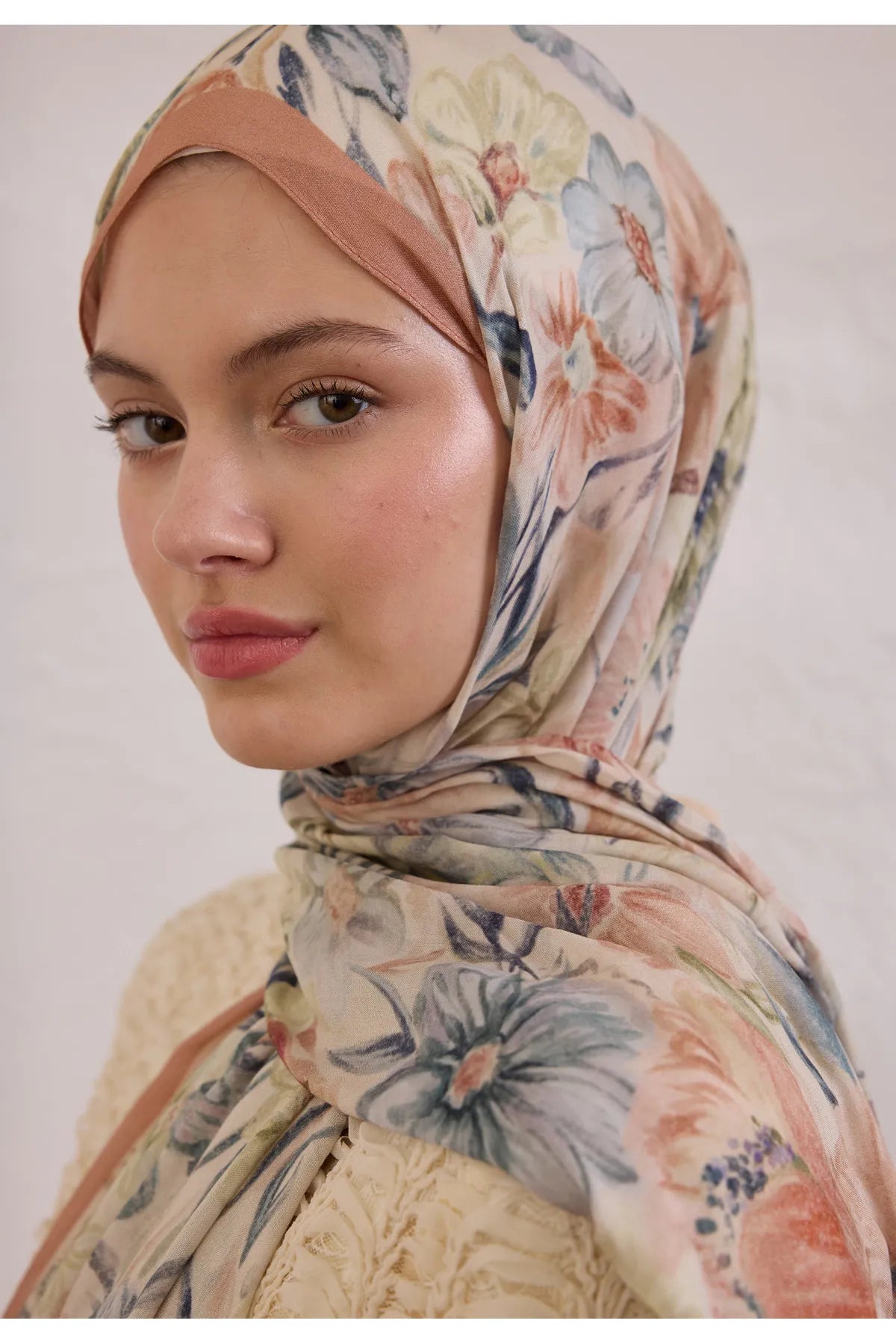 Fresh Scarfs Rami Hijab - Vintage Garden Salmon - D'ITINA