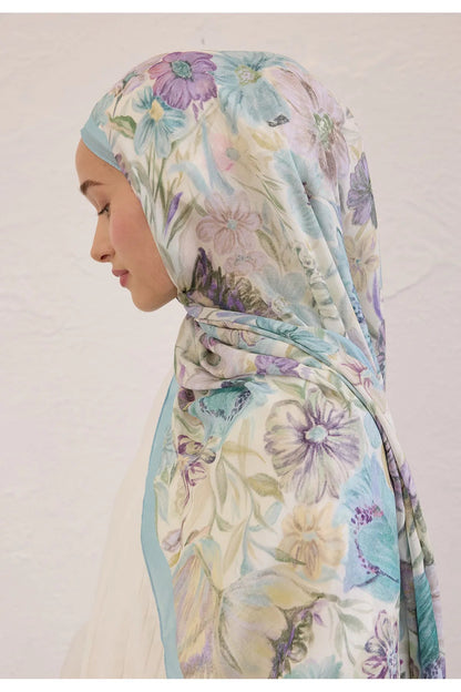 Fresh Scarfs Rami Hijab - Vintage Garden Sky Blue - D'ITINA