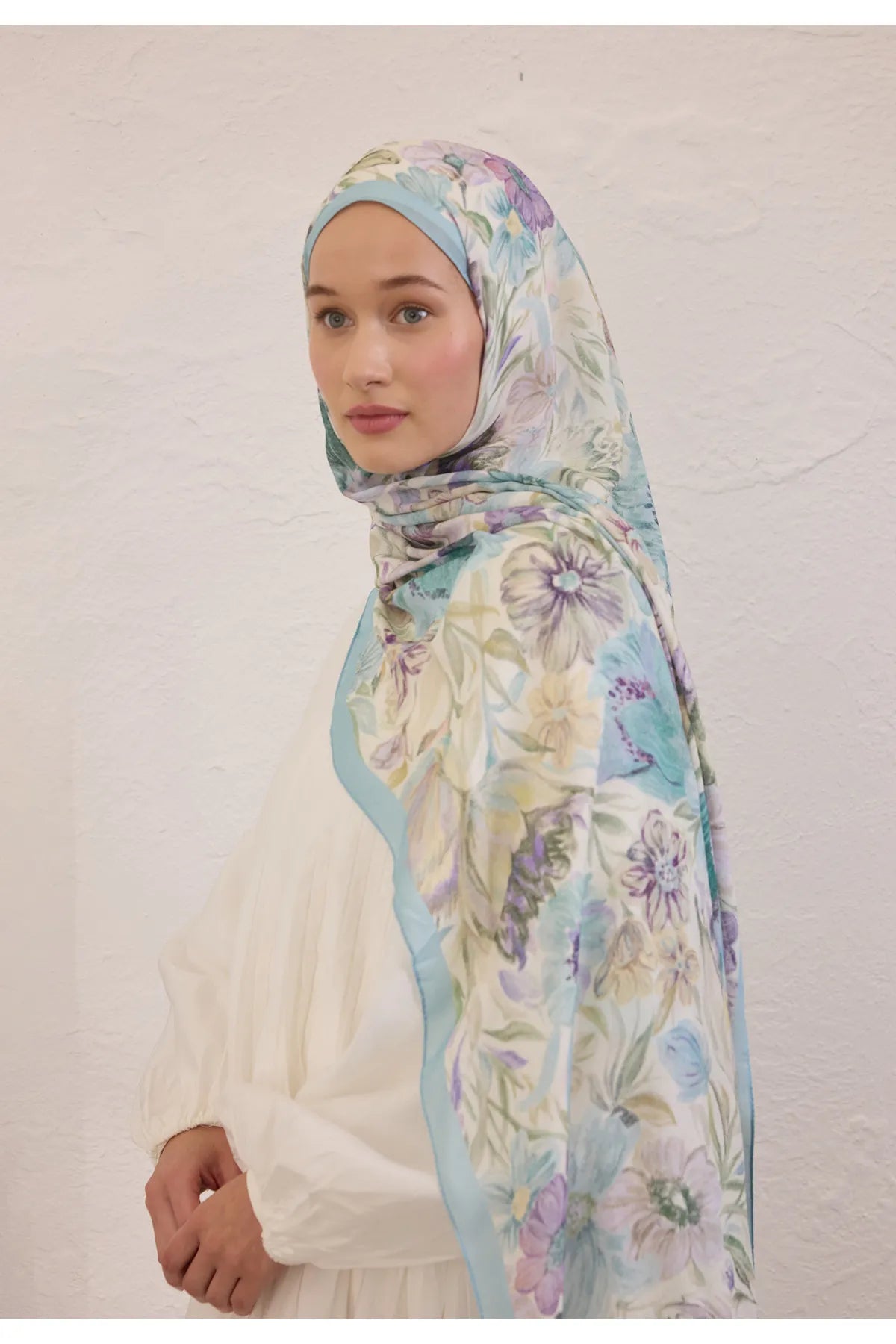 Fresh Scarfs Rami Hijab - Vintage Garden Sky Blue - D'ITINA
