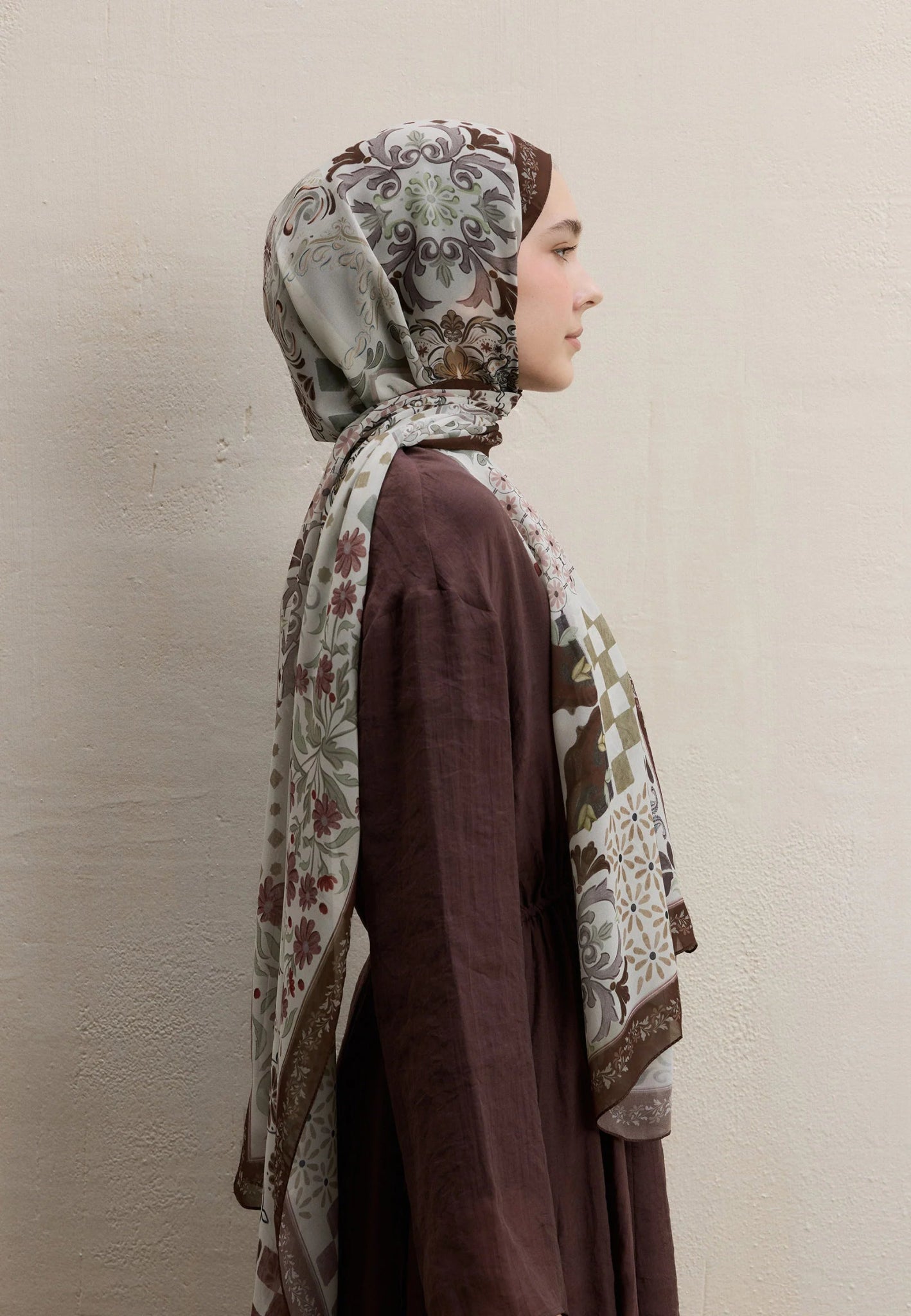 Fresh Scarfs Silk Crepe Hijab - Bella Chocolate - D'ITINA