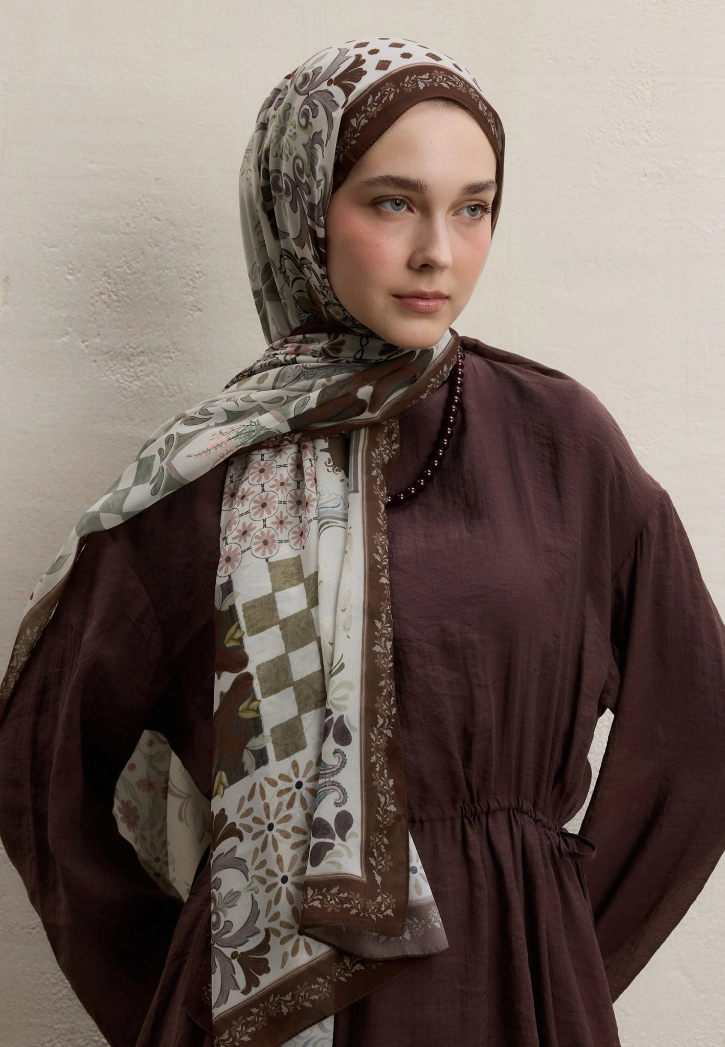 Fresh Scarfs Silk Crepe Hijab - Bella Chocolate - D'ITINA