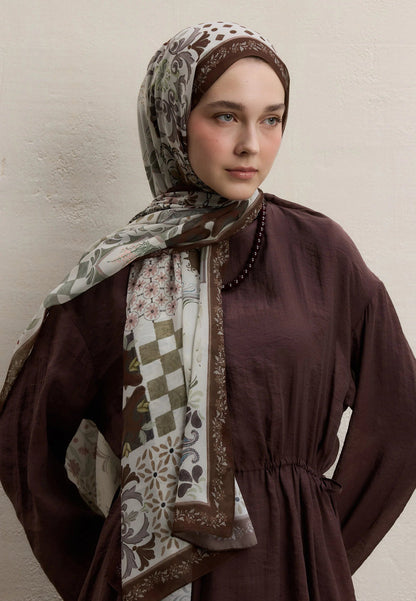 Fresh Scarfs Silk Crepe Hijab - Bella Chocolate - D'ITINA