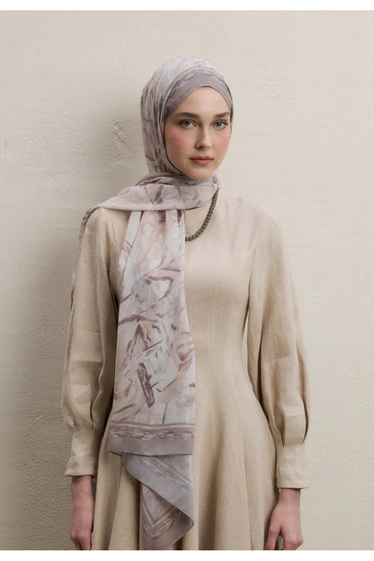 Fresh Scarfs Silk Crepe Hijab - Margot Beige - D'ITINA