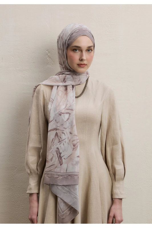 Fresh Scarfs Silk Crepe Hijab - Margot Beige - D'ITINA