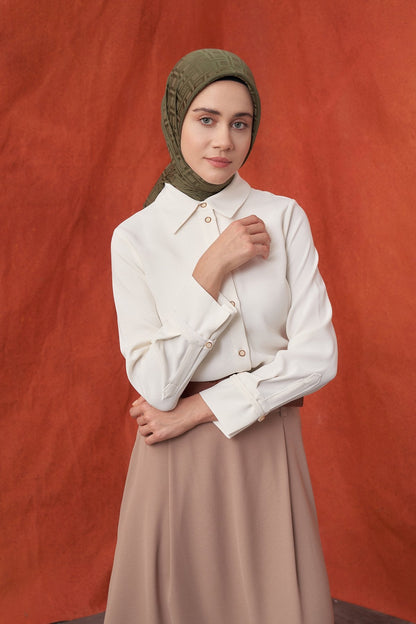 Italienischer Jacquard Tuch - Frattale - Moosgrün - D'ITINA