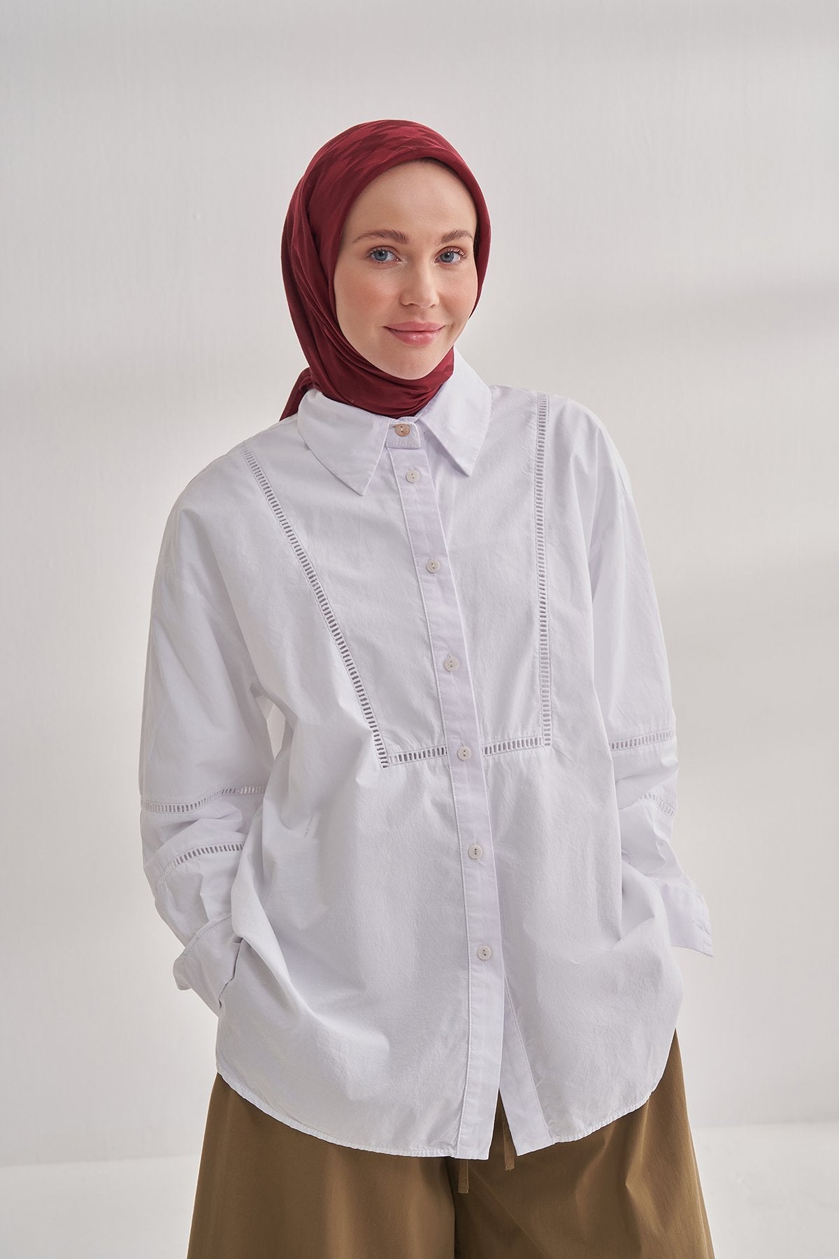 Italienischer Jacquard Tuch - Pied - de - Poule - Bordeaux - D'ITINA