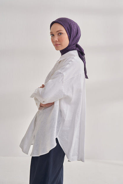 Italienischer Jacquard Tuch - Pied - de - Poule - Violett - D'ITINA