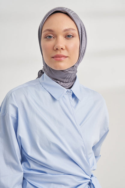 Italienischer Jacquard Tuch - Strisce - Aschgrau - D'ITINA