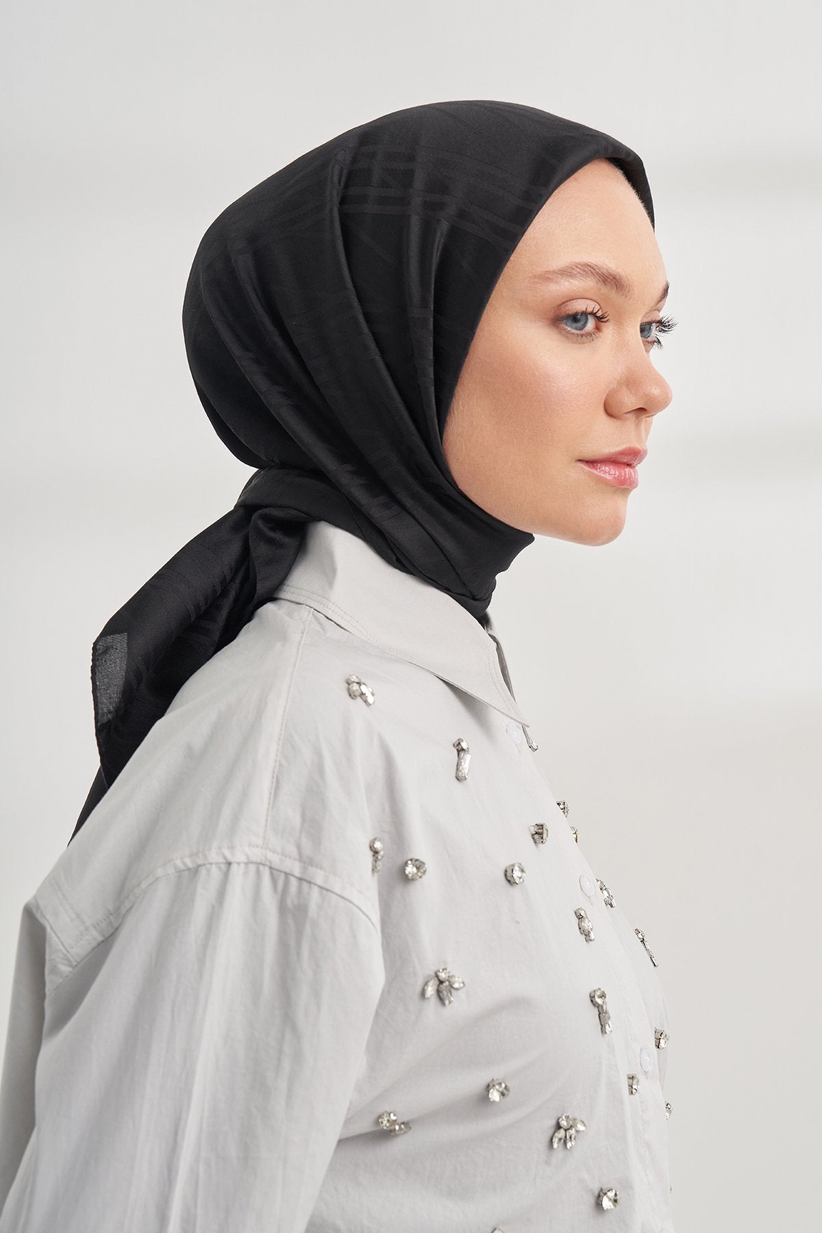 Italienischer Jacquard Tuch - Strisce - Onyx - D'ITINA
