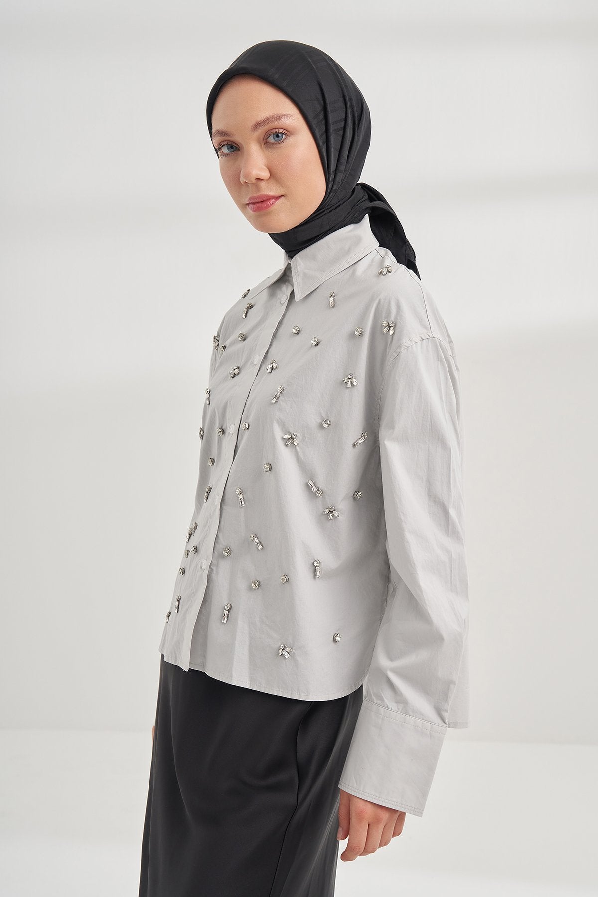 Italienischer Jacquard Tuch - Strisce - Onyx - D'ITINA