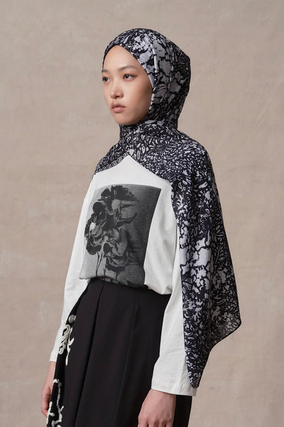 Modal Brush Schal - Minimal Pattern Black - D'ITINA