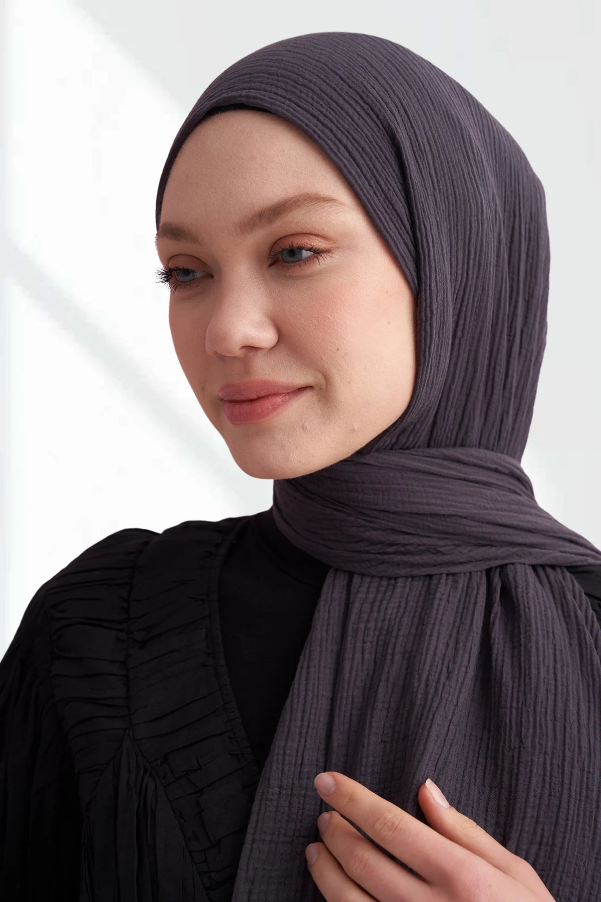Musselin Biyeli Hijab - Mattblau - D'ITINA