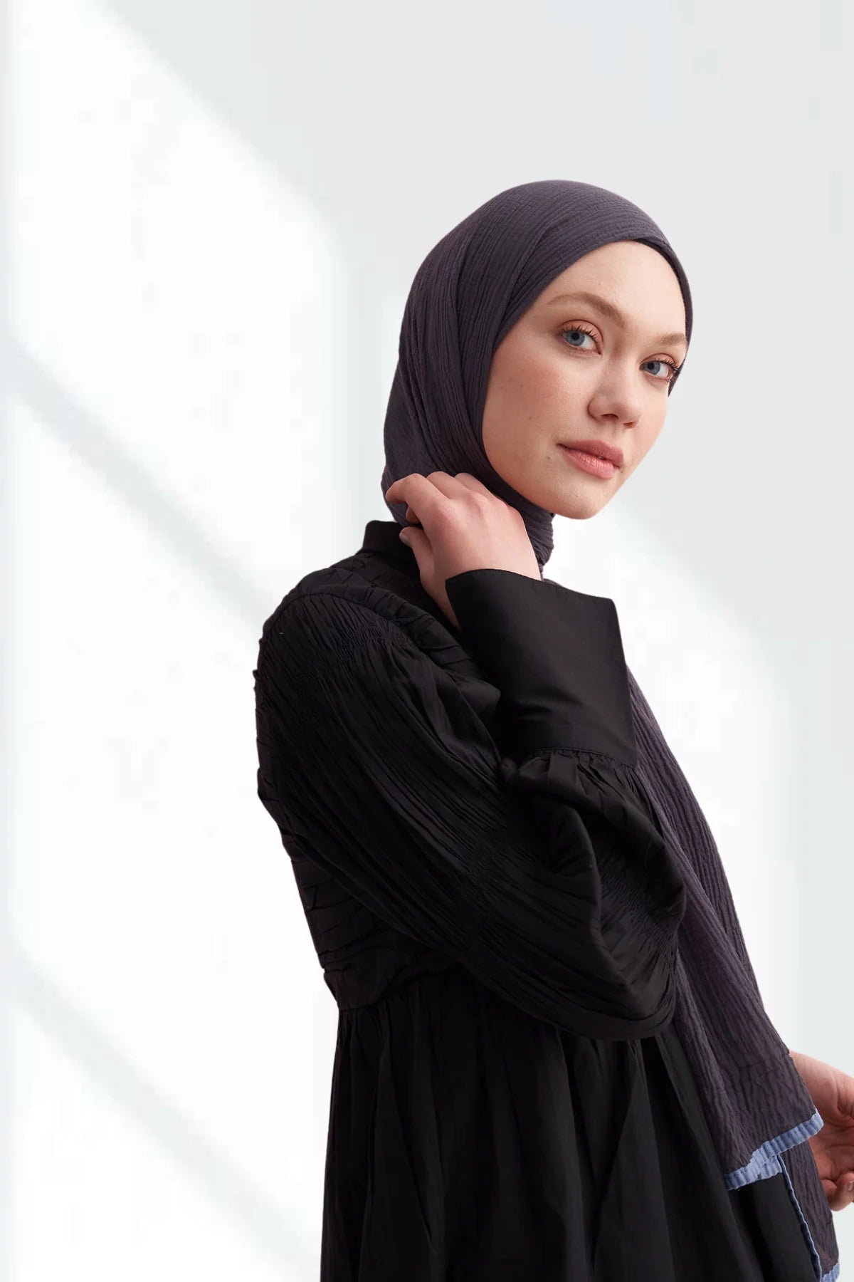 Musselin Biyeli Hijab - Mattblau - D'ITINA