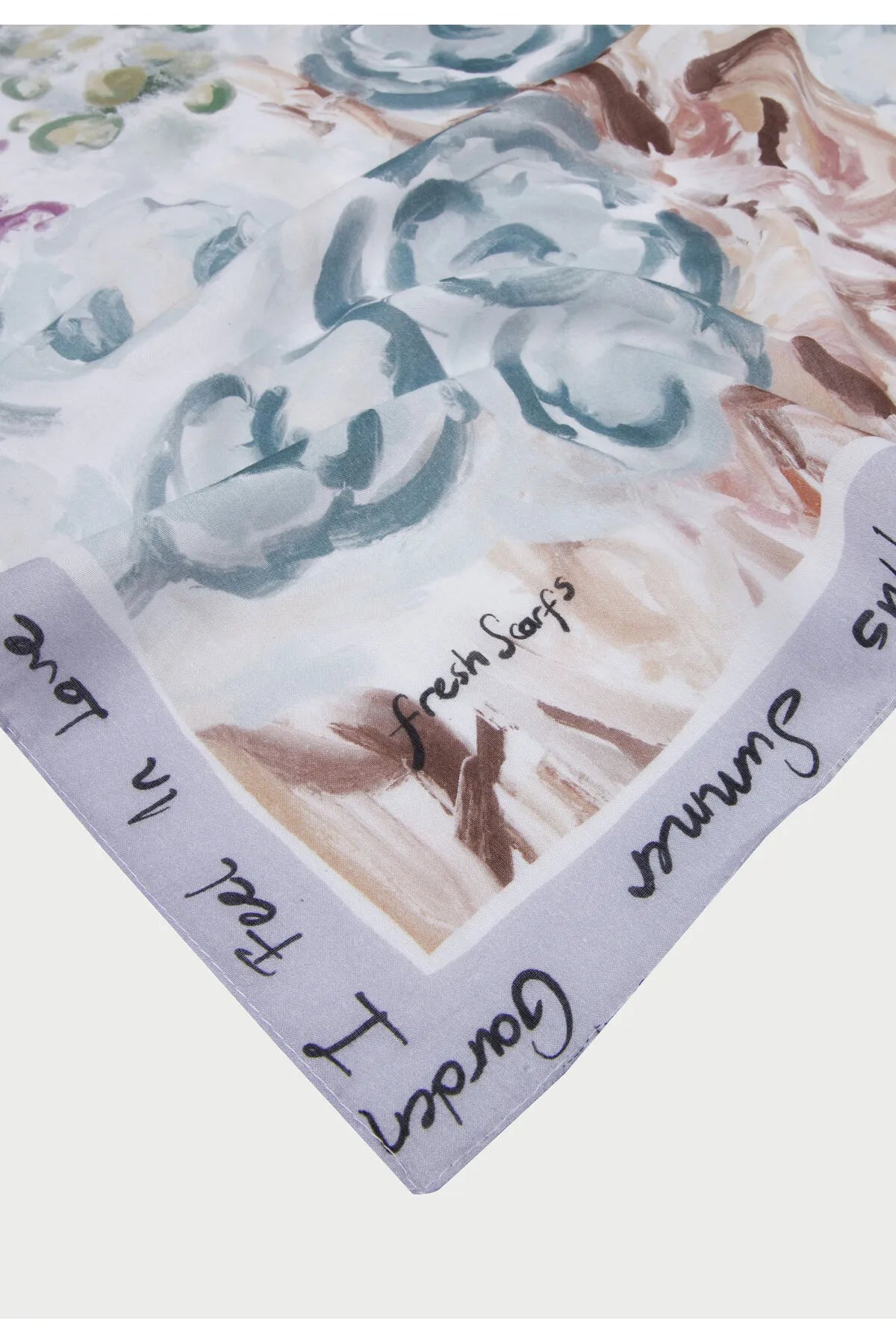 Patterned Cotton Voile Scarf - Color Garden Lavendel - D'ITINA