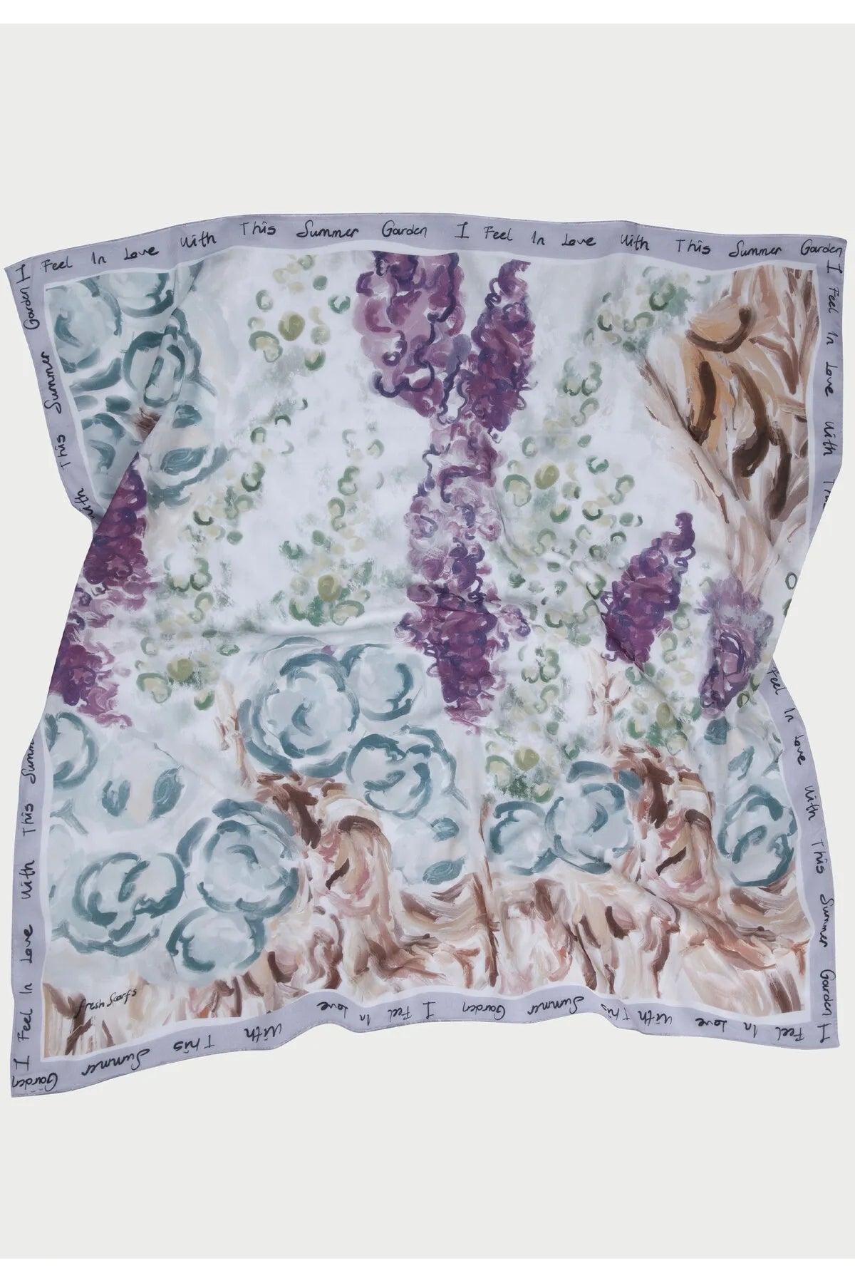 Patterned Cotton Voile Scarf - Color Garden Lavendel - D'ITINA