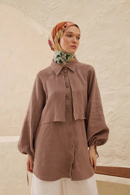 Patterned Cotton Voile Scarf - Mila Dry Rose - D'ITINA