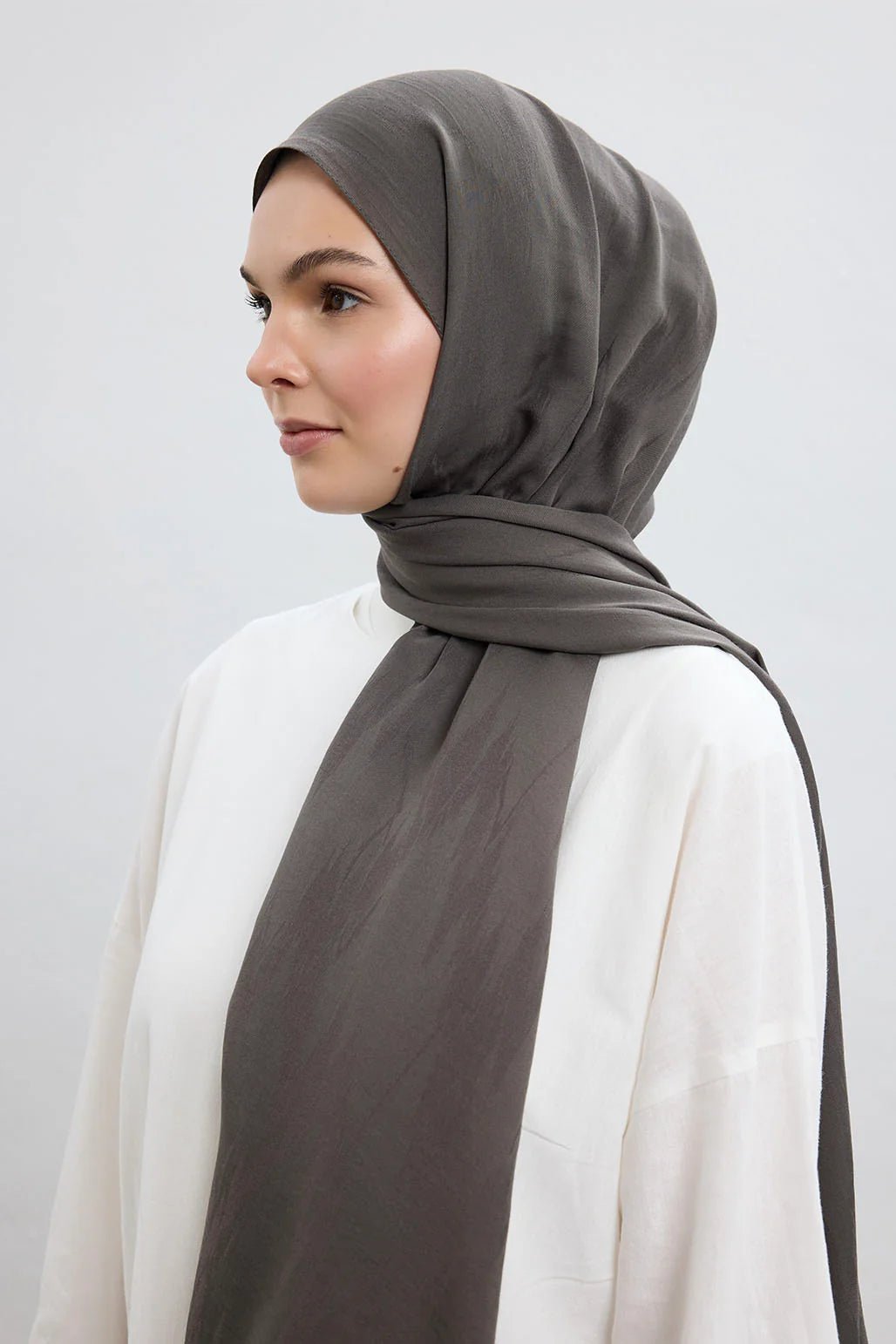 Silk - Cotton Hijab - Anthrazit - D'ITINA