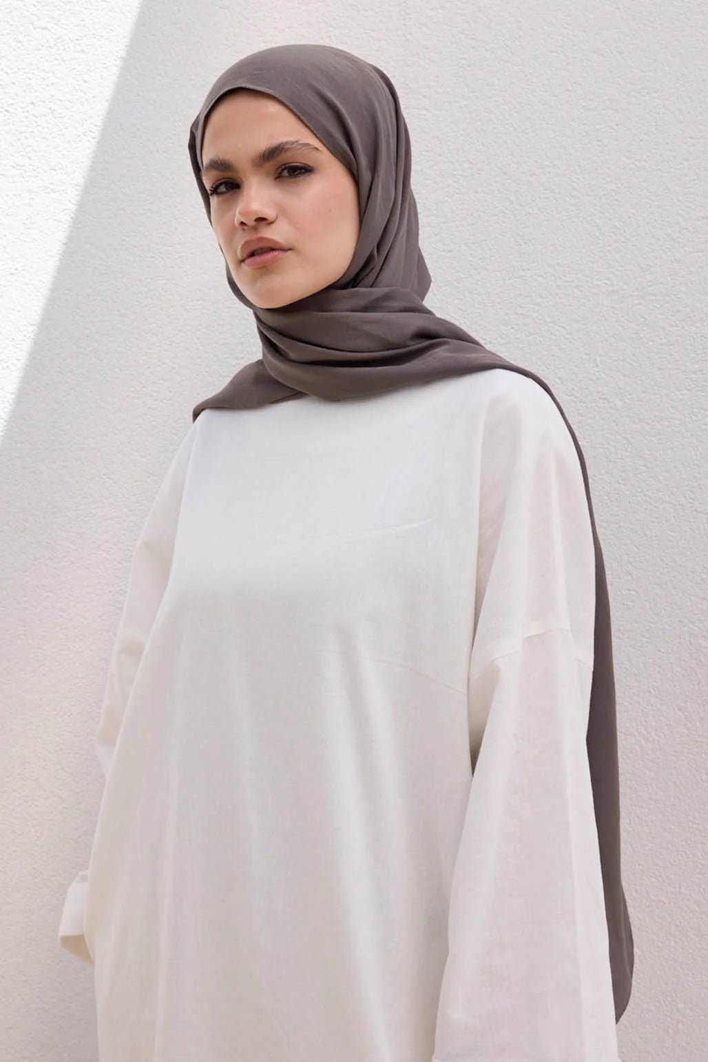 Silk - Cotton Hijab - Anthrazit - D'ITINA