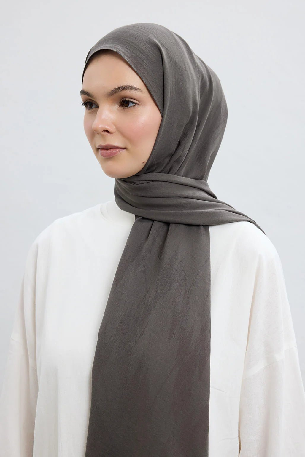 Silk - Cotton Hijab - Anthrazit - D'ITINA