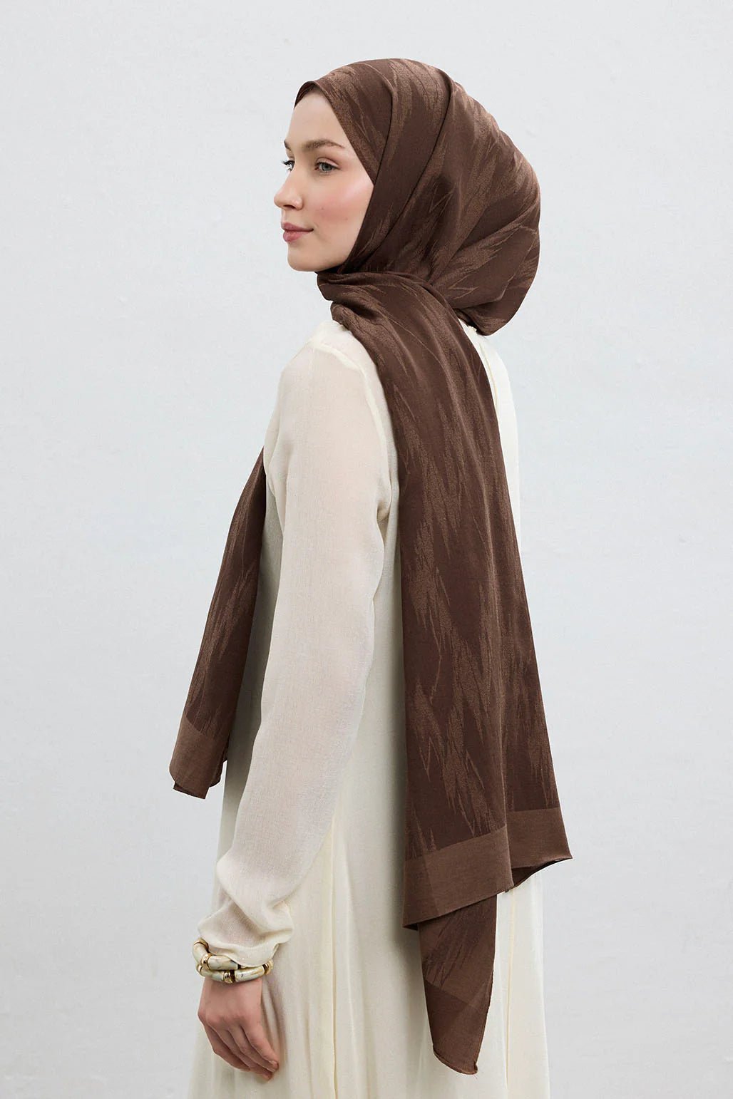 Silk - Cotton Hijab - Chocolate Brown - D'ITINA