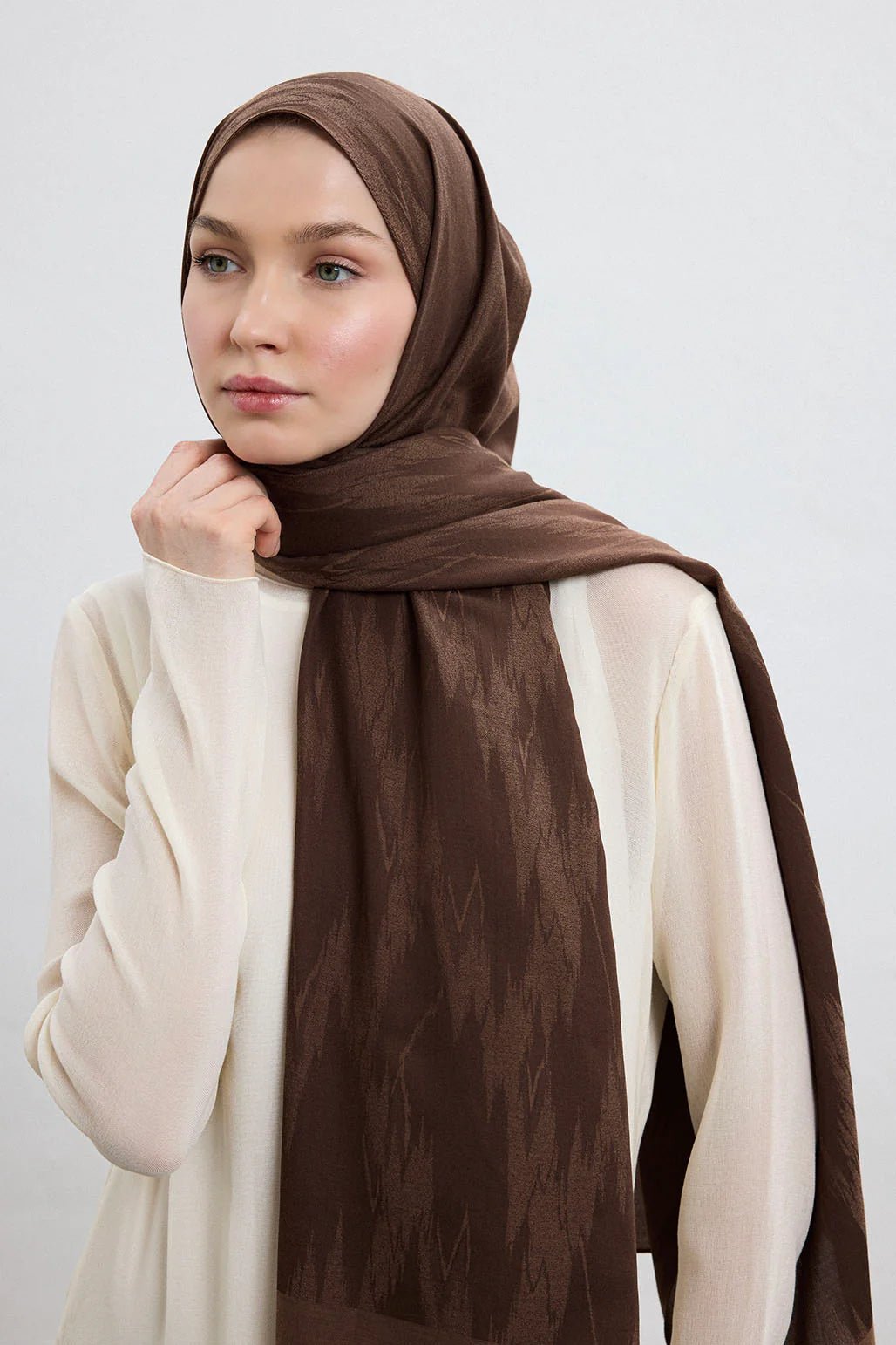 Silk - Cotton Hijab - Chocolate Brown - D'ITINA