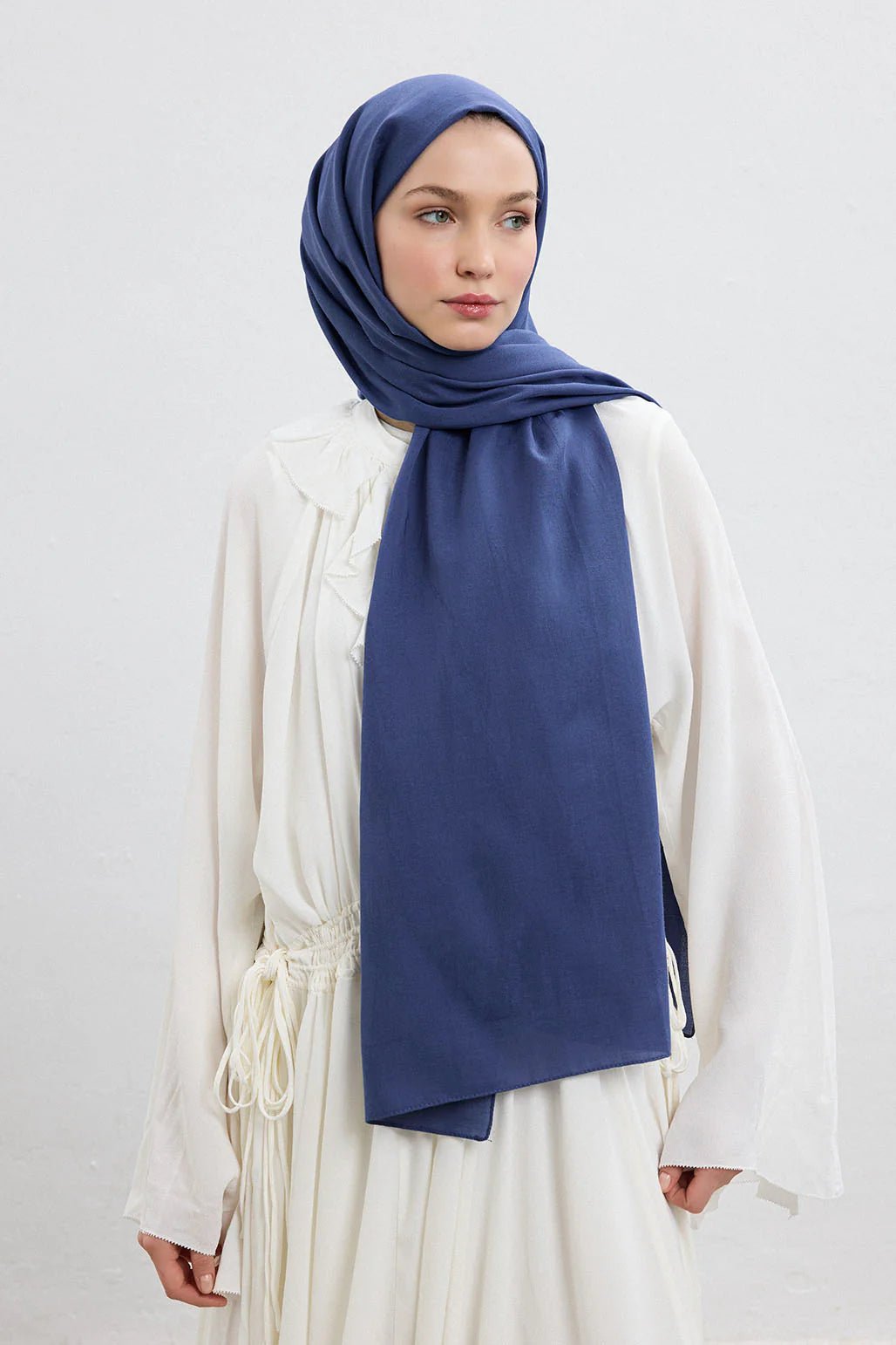 Silk - Cotton Hijab - Indigo - D'ITINA