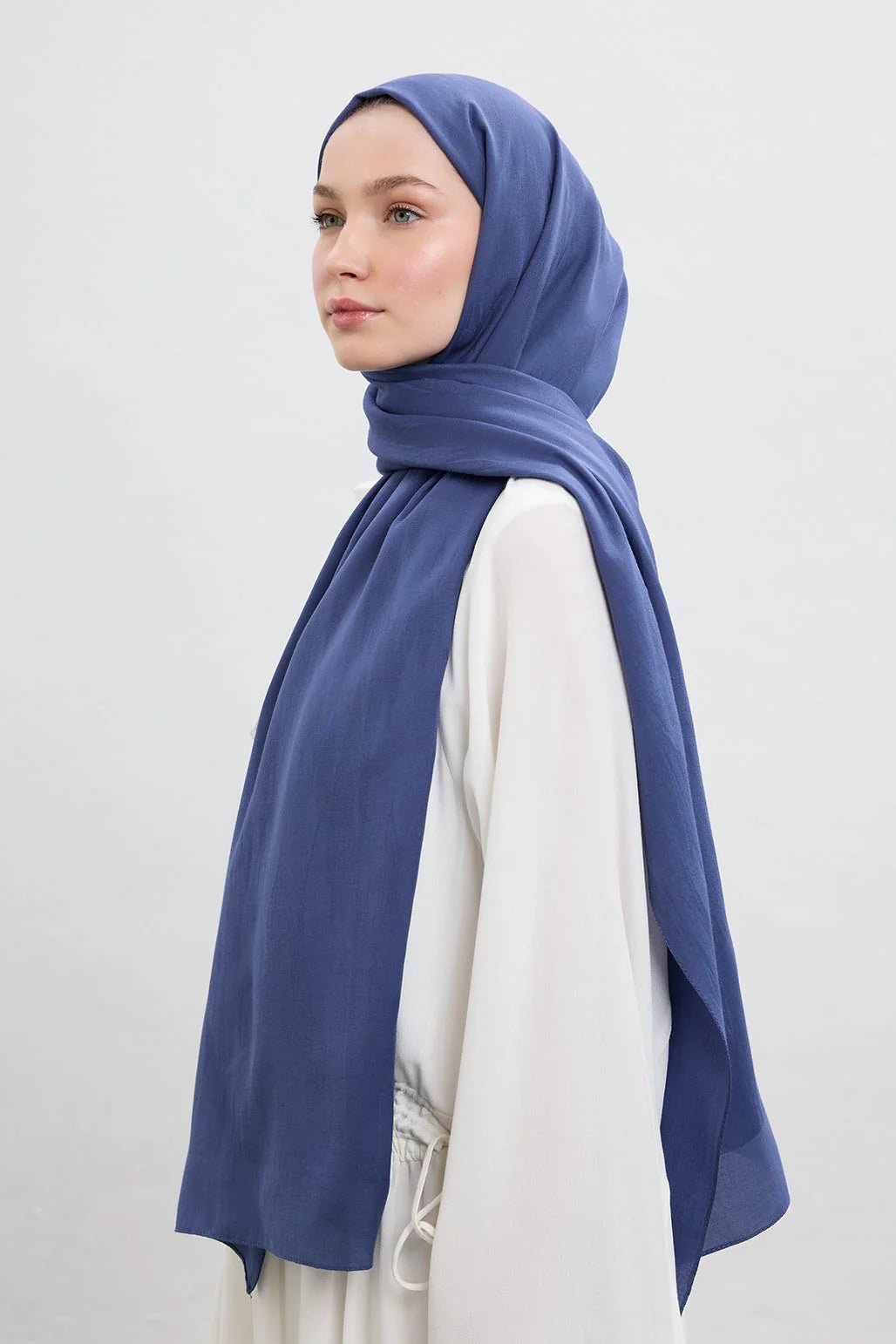 Silk - Cotton Hijab - Indigo - D'ITINA