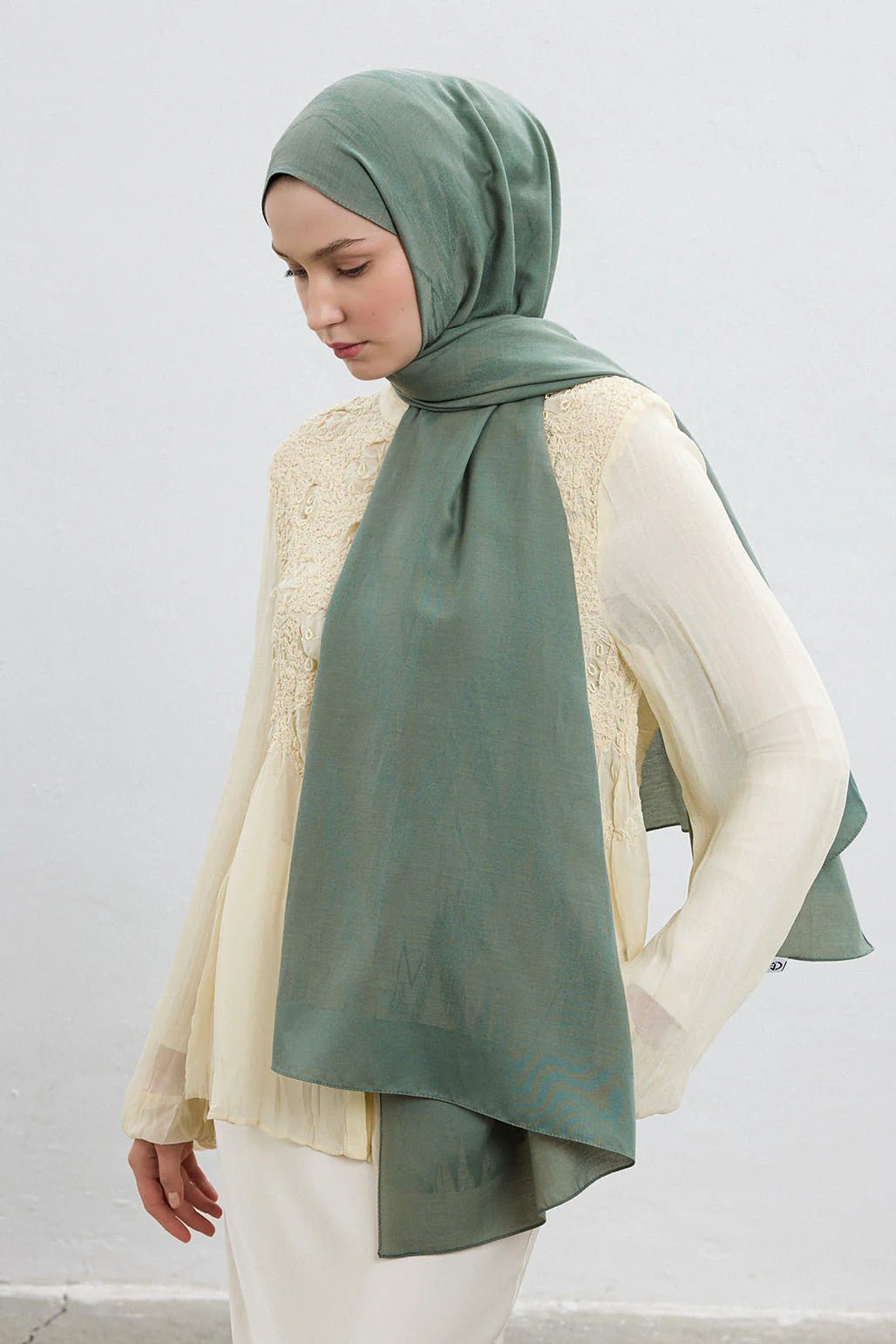 Silk - Cotton Hijab - Mint - D'ITINA