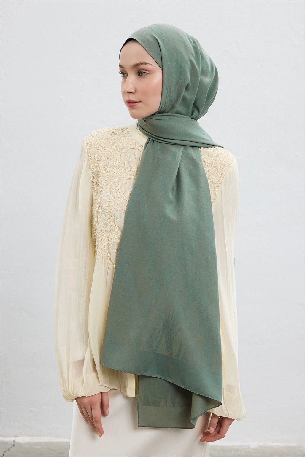 Silk - Cotton Hijab - Mint - D'ITINA