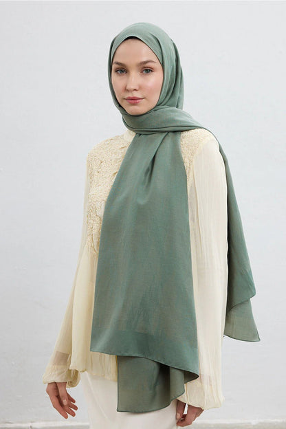Silk - Cotton Hijab - Mint - D'ITINA