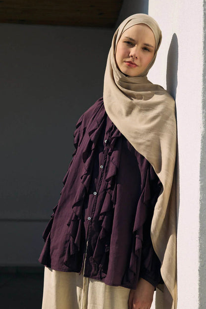 Silk - Cotton Hijab - Sand Beige - D'ITINA