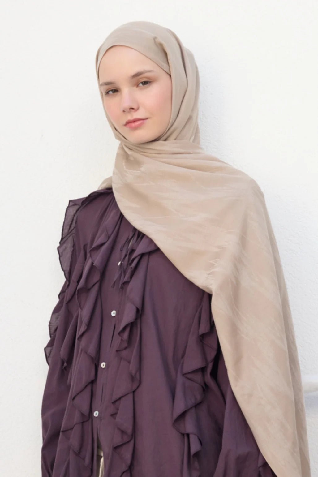Silk - Cotton Hijab - Sand Beige - D'ITINA