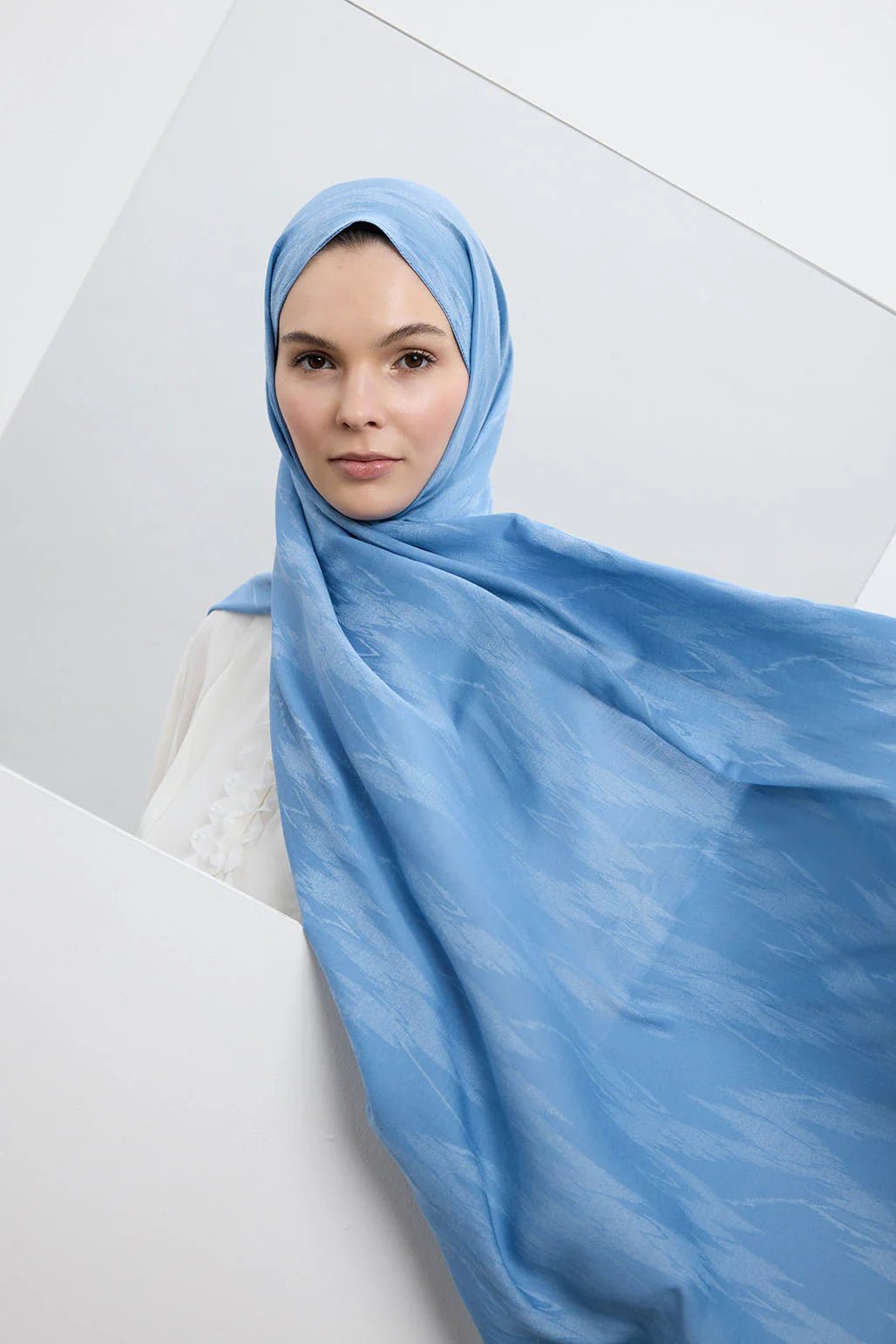 Silk - Cotton Hijab - Soft Blue - D'ITINA