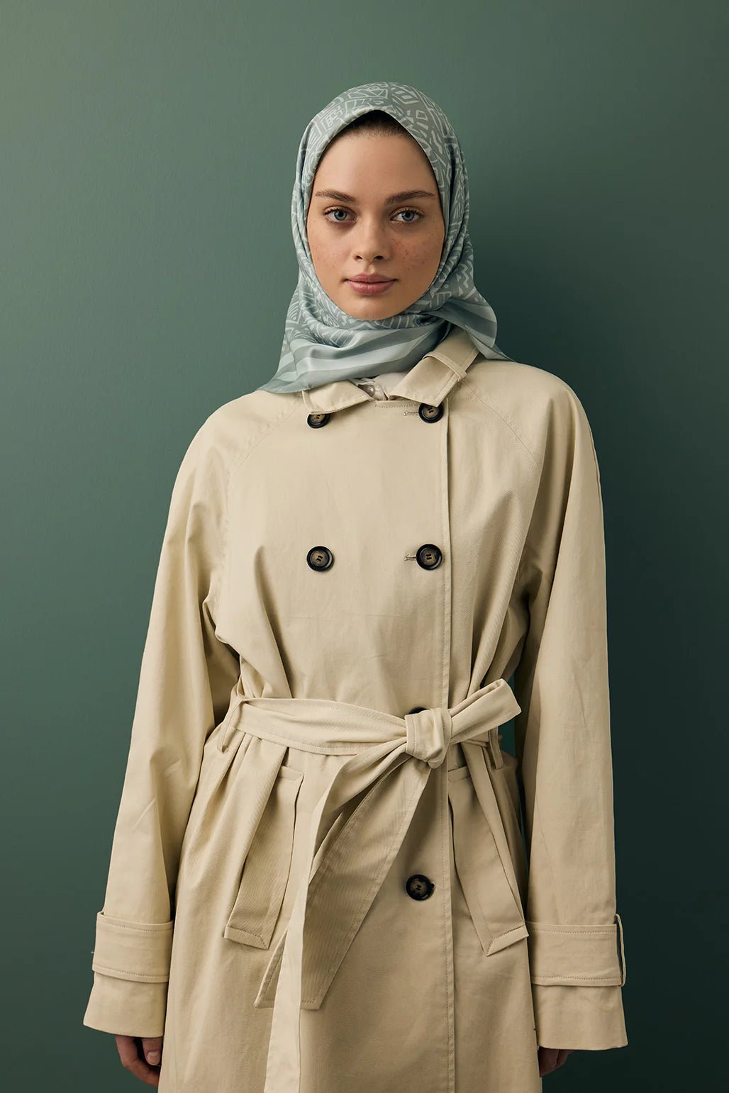Twill Silk Scarf - Aqua Green - D'ITINA