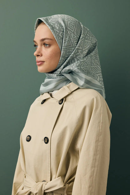 Twill Silk Scarf - Aqua Green - D'ITINA