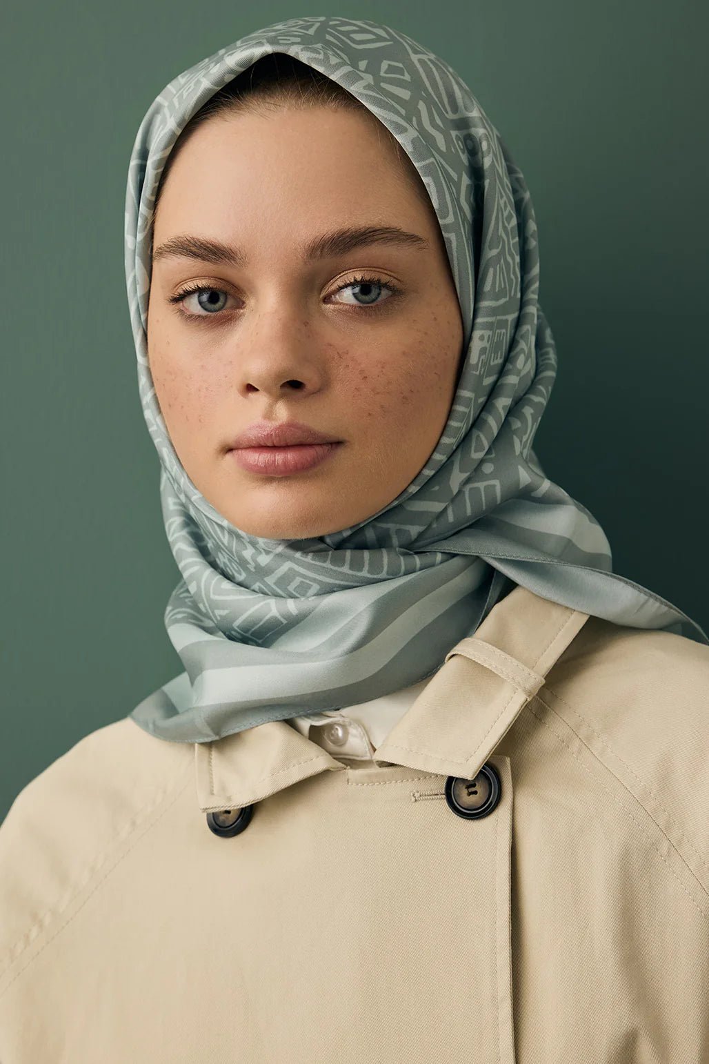 Twill Silk Scarf - Aqua Green - D'ITINA